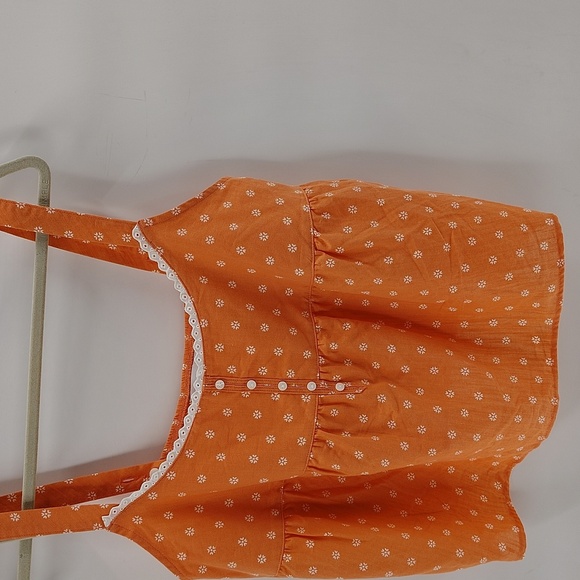 Sonoma Top Peach With Floral Print Size Medium Adjustable Straps Summer Top - Picture 3 of 8
